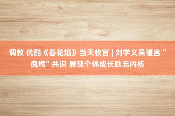 调教 优酷《春花焰》当天收官 | 刘学义吴谨言“疯燃”共识 展现个体成长励志内核
