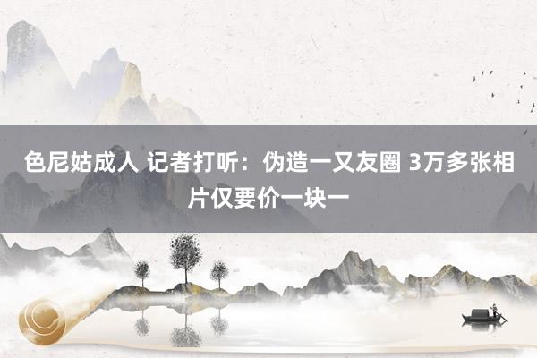 色尼姑成人 记者打听：伪造一又友圈 3万多张相片仅要价一块一