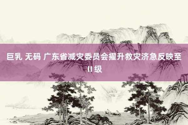 巨乳 无码 广东省减灾委员会擢升救灾济急反映至Ⅱ级