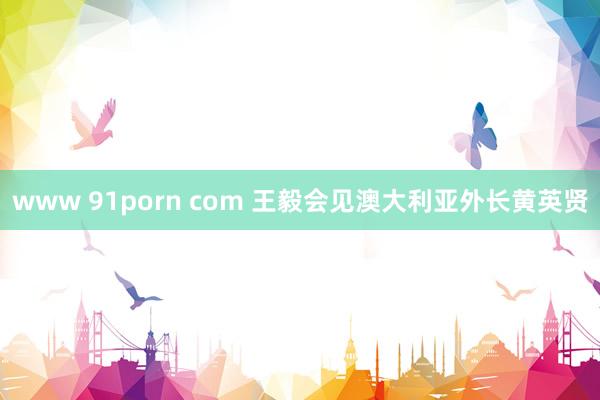 www 91porn com 王毅会见澳大利亚外长黄英贤